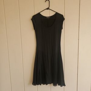 PERUVIAN CONNECTION Small Black Jersey Slip over dress Fit N Flare Light…
